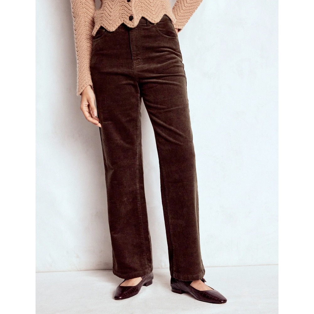 NWT Boden 5-Pocket Cord Column Jeans Espresso US 6 Long Office Casual Winter